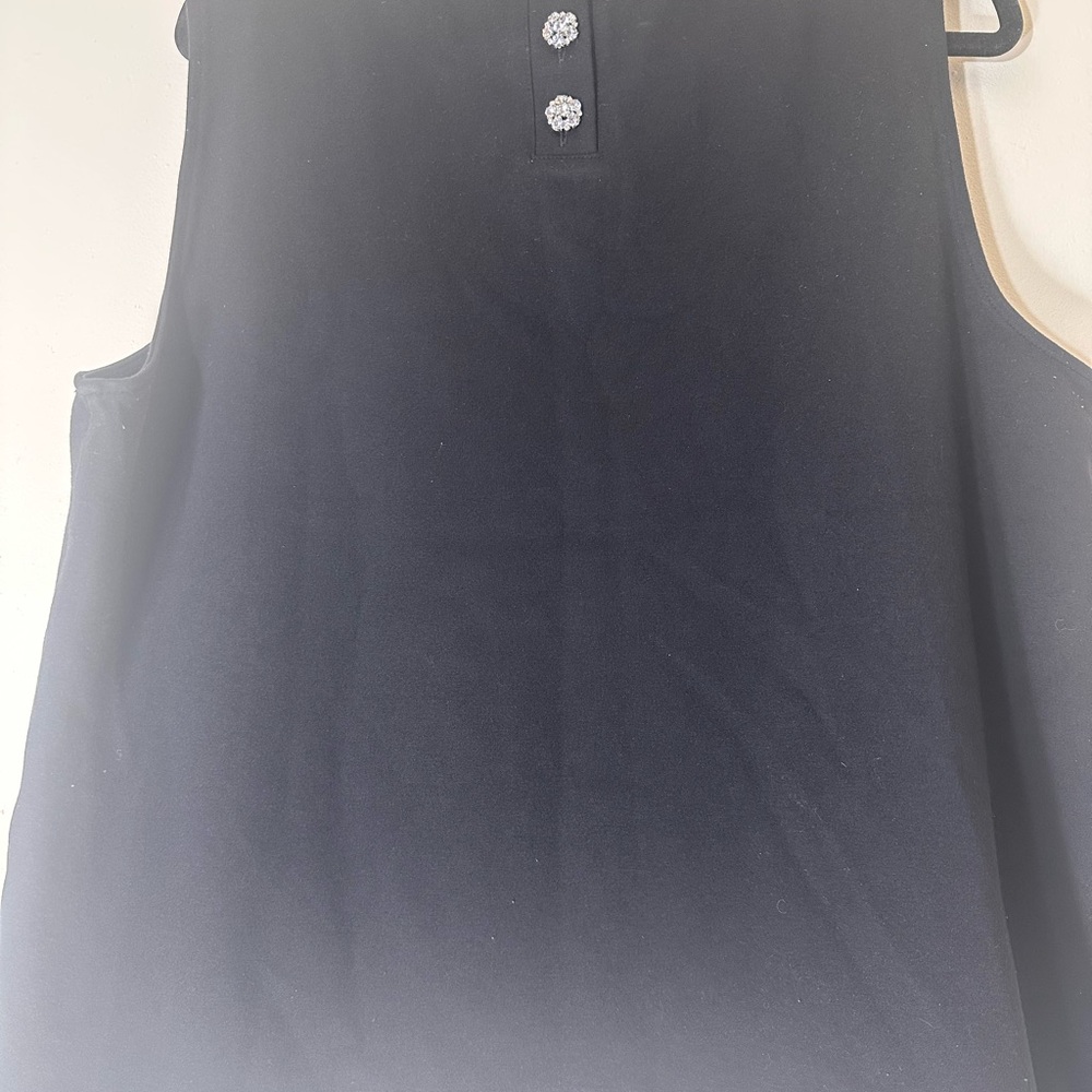 J.Crew Jeweled button back ponte black sleeve blouse size XXL - Picture 5 of 10